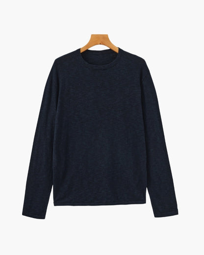 Linen Cotton Essential Crewneck - Old Money