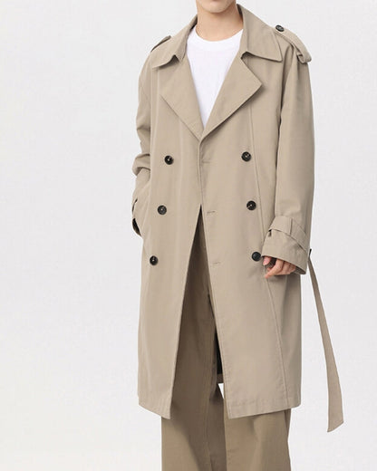 Classic Double-Breasted Trench Coat - Old Money