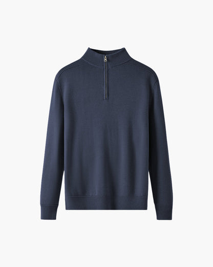 100% Merino Wool Zip Up - Old Money